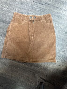 Hollister Corduroy Mini Skirt in Light Brown